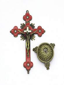 1 bức tượng Chúa Jesus vác thánh giá RORPOIR, Tượng Chúa Jesus bị đóng đinh, Tượng Công giáo trang trí nhà theo đạo Thiên chúa - Nhiều màu B - Xem 8