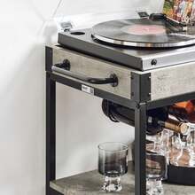 SoBuy FKW56-HG, Modern Design 3 Tiers Kitchen Trolley Serving Trolley With Wine Rack Metal & MDF - Grey - View 7