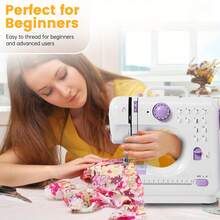 Portable Household Sewing Machine, With 12 Built-In Stitches & Foot Pedal For Sewing Beginners & Amateurs - 查看 10