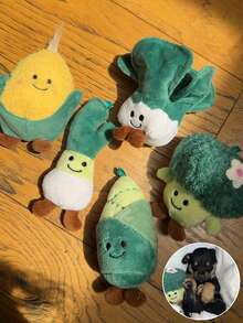 5/1 件宠物蔬菜毛绒玩具 - 西兰花、大葱、竹笋、卷心菜、玉米 - 柔软的毛绒动物，适合狗猫陪伴、可爱的睡眠伙伴、完美的宠物礼物（多种款式）