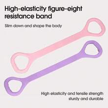 1 stuk 8-armige weerstandsband, weerstandsband voor dames, fitnessapparaat, latex schouder- en nekrekband, elastisch touw, rug, meerdere kleuren, sportschool