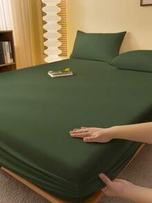 1 pieza Sábana ajustable, Ropa de cama, Protector de colchón, Textil para el hogar acogedor, Cubrecama, Amigable con la piel, Sábanas, Protector de colchón transpirable y antipelusas, Suave y amigable con la piel, Para cama individual, cama twin, cama full, cama queen y cama king, Para todas las estaciones, Ropa de cama decorativa elegante y encantadora para dormitorio o residencia, Lavable a máquina, Blanco, Rosa, Negro, Azul marino, Beige, Gris, Azul, Verde, Decoración de otoño, Decoración de habitación, Vuelta al colegio, Útiles escolares