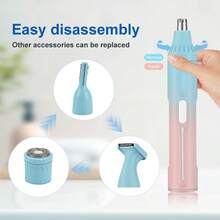 LARGNER LARGNER Rechargeable Electric Shaver, Painless Beauty Set, Portable Trimmer Suitable For Face, Nose, Legs, Armpits, Bikini, Wet & Dry Use, Efficient Hair Removal Tool, Smooth Skin, Easy To Use, Suitable For Travel, Enhance Your Beauty Routine, Multi-Function Shaver Upgrade Your Beauty.