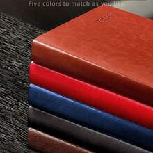 1pc Simple 2026 Planner With Pen A5/A6 Leather Case Portable Practical Daily Plan Diary Efficiency Manual Calendar (2026Z Model Without Pen) - Multicolor - View 4