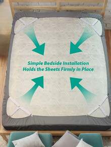 4Pcs/Set Triangle Quilt Holders, White Bed Sheet Clips, Adjustable Elastic Sheet Straps, Heavy Duty Bed Sheet Fasteners With Metal Clip, Metal Clip Adjustable Elastic Band Quilt Fixing Tool, Practical Invisible Anti-Slip Sheet Straps, Suitable For Sofa Cushions, Quilt Sheets, Home Textiles, Household Items - Multicolor - View 6