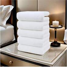 6/5 Pack Premium Cotton Face Towels, Ultra Soft  Washcloths For Body & Sensitive Skin Quick-Dry Absorbent Bath Towels (30x14 Inces), Bulk Bath Towels Set, Machine Washable, Durable Home Towels - trắng - Xem 5