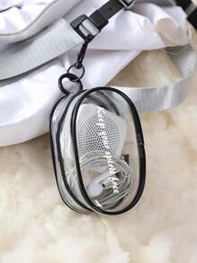 1pc Portable PVC Data Cable Storage Box, Custom Monogram, Suitable For Backpack Charm Storage, Small Gift With Customized Name, Convenient For Daily Use And Travel, Transparent Design, Headphone Storage Space, Ideal For Mobile Phone Accessories, Travel Bag, Portable Storage Bag, School/College Back-To-School Headphone Case, Data Cable Organizer Bag, Daily Use, Small Gift Customization. - Multicolor - View 7