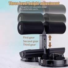 Sit Up Bar Floor, Portable Sit Up Exercise Equipment With 2 Strong Suction Cups And Adjustable Foot Holder, Abs Master Assistant Device For Home Workout With Massage Roller Gym Accessories