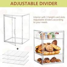Clear Bread Box Pastry Display Case For Kitchen Countertop Adjustable Bakery Bread Storage Container With Magnetic Door 25 * 29 * 39cm - 如圖 - 查看 5