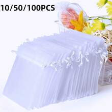 100pcs Organza Gift Bags, 7*9cm Size, Suitable For Weddings, Candy Favors, Gifts, Parties, Home Decor, Baking, Jewelry, All Seasons And Celebrations - Multicolor - View 25