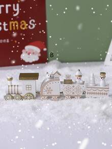 Joivida 1 件木制创意圣诞彩绘小火车圣诞夜节日装饰品，圣诞节