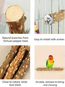 2/3/5 Pcs Bird Perch 10 Cm Natural Thorn Wood Parrot Claw Grinding Stick Cage Platform Toy Cage Accessories Suitable For Tiger Parrots, Long-Tailed Parrots, Cockatoos, Lovebirds