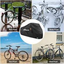 Waterproof Bike Cover For 1 Or 2 Bikes 210T Outdoor Bicycle Cover For Outside Storage Anti Dust Rain UV Protection For Mountain Road Electric Bike With Storage Bag Seat Cover Cell Phone Holder