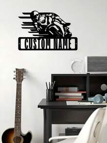 1pc Customizable Motorcycle Rider Metal Mural - Personalized Motorcycle Logo Decoration - Art Style Reusable Decorative Metal Mural - Suitable For Porch, Courtyard, Garden, Office, Negotiation Room, Birthday Gift, Graduation Gift, Perfect Gift For Motorcycle Enthusiasts - Multicolor - View 8