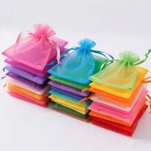 100pcs Organza Gift Bags, 7*9cm Size, Suitable For Weddings, Candy Favors, Gifts, Parties, Home Decor, Baking, Jewelry, All Seasons And Celebrations - Multicolor - View 8