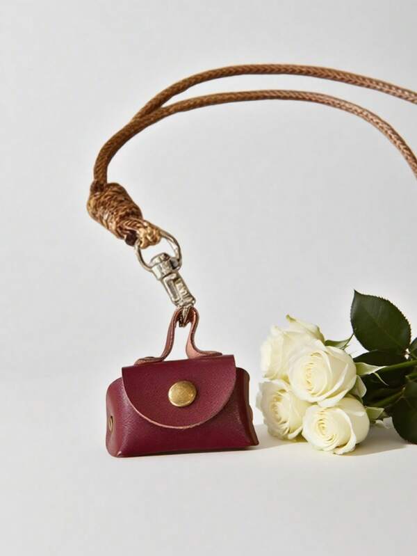 Estuche para auriculares tipo collar, diseño retro lindo, moda para mujer, portátil, almacenamiento de auriculares, bolsa decorativa, estuche protector