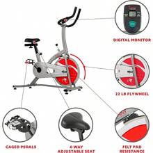 Indoor Exercise Bike Stationary Cycling Bike For Home Cardio Workout Low Noise 4Way Adjustable And Cushioned Seat Optional Magnetic Resistance And Exclusive SunnyFit App