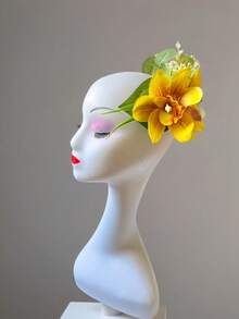 1个波西米亚风花朵发夹，20厘米/7.87英寸超大号发夹，原装高品质发夹，热带夏威夷兰花发夹，度假风发饰，女士侧夹鳄鱼夹发髻发型配饰，可用于帽子装饰、包包装饰、女士发饰，适合户外佩戴、海滩度假、婚礼装饰、舞会、派对、万圣节装饰、摄影、礼品发夹、万圣节配饰、花朵发饰、节日、锐舞配饰、爪夹、发爪、发夹、发卡、发夹、女士度假装扮、头部配饰、发卡 - 彩色 - 查看 11