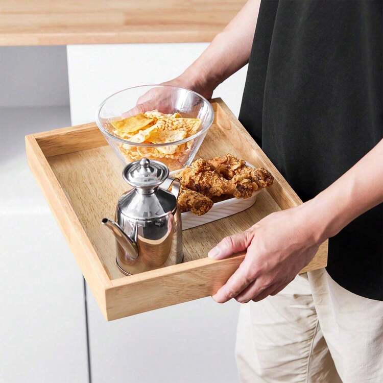 SoBuy Kitchen Trolley Kitchen Storage Trolley Mobile Kitchen Cabinet With Rubber Wood Worktop W72 X D42 X H84cm FKW123-WN - White - View 5