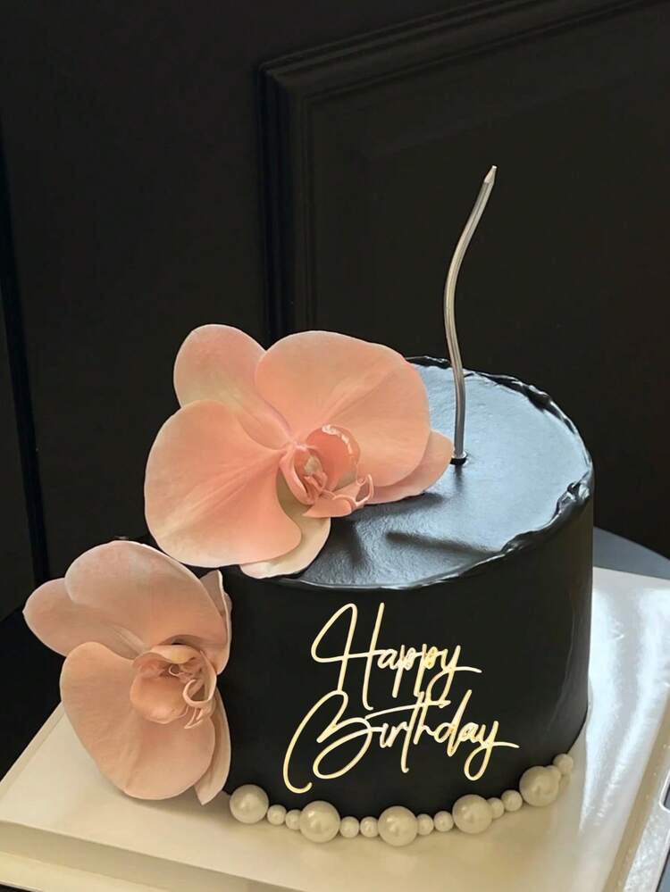 1件/3件/6件精美立体生日蛋糕装饰，完美适用于奢华优雅的蛋糕，打造高档视觉盛宴，这些装饰可以完美融入蛋糕和甜点桌的甜蜜欢乐的视觉享受中。 - 金色 - 查看 3