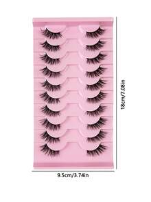 Ouye3 Fox Slant Flying False Eyelash Half Eyelash Thick Curling Fiber 10 Pair Set Eyelash