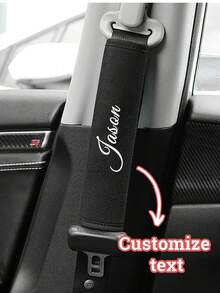 1pc Customized Embroidered Name Car Seat Belt Shoulder Pad, Backpack Shoulder Pad, Safety Belt Anti-Chafing Cover, Multi-Purpose Shoulder Strap Pad, Suitable For All Seasons And Vehicle Models, Also Applicable To Backpack Straps, Camera Straps