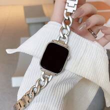 1 Stück Modische Smart Watch Armband kompatibel mit Apple Watch Armband 38/40/41/42/44/45/46/49mm, elegantes, haltbares, anti-oxidatives Edelstahl Armband in Roségold/Silber/Schwarz, kompatibel mit Apple Watch Series Ultra 2/SE/10/9/8/7/6/5/4/3/2/1, modisches Armband als Geschenkidee, geeignet als Valentinstag Geschenk für Frauen Smart Watch Zubehör