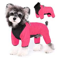 Vindtät reflekterande jacka med fyra ben, justerbar kardborreband för utomhusbruk, snöjacka för små/medelstora hundar, med koppelring för promenader