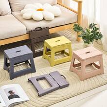 1pc Foldable Plastic Stool - Adjustable Telescopic Portable Stool, Outdoor Fishing Chair, Household Plastic Small Stool - White - View 5
