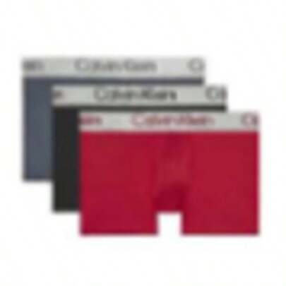 Calvin Klein Men 3pcs Letter Graphic Contrast Tape Boxer Brief