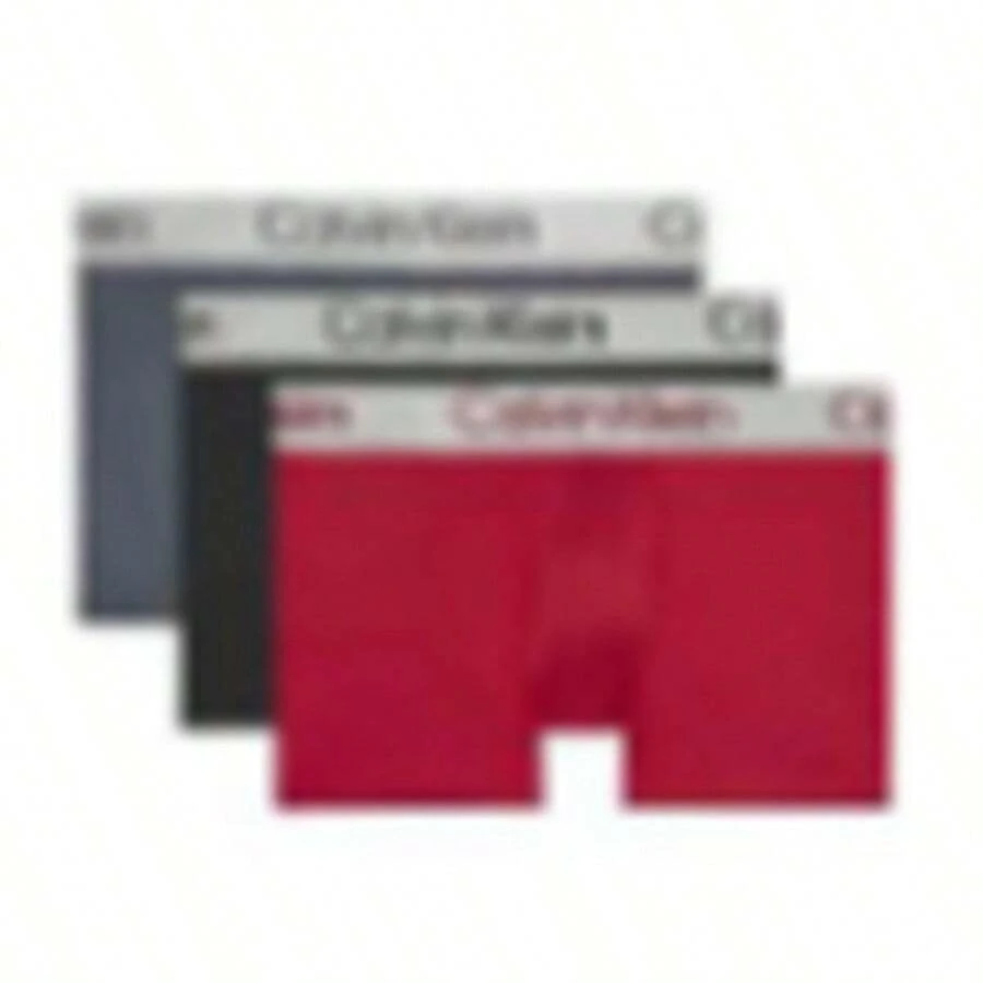 Calvin Klein Men's Boxer Briefs LV00NB4269-0GU 3pcs Letter Graphic Contrast Tape Brief - Boxer Briefs For Men Autumn Winter - A lot - View 1