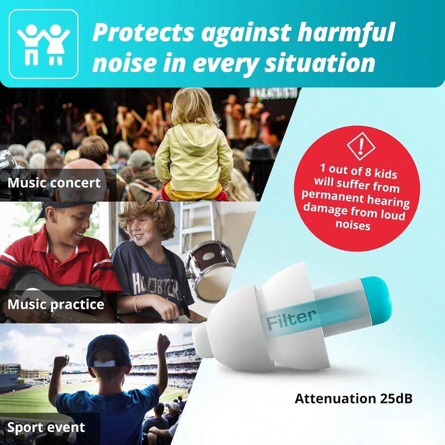 Alpine Pluggies tapones para los oídos para niños y orejas pequeñas - Para niños y canales auditivosás pequeños - Para volar y nadar - Cómodo material hipoalergénico - Tapones reutilizables - 1 - Ver 1