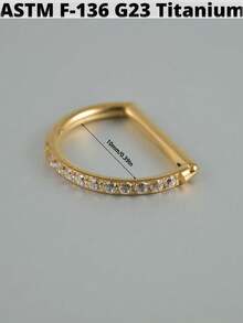 1 件 G23 钛合金 Cz 耳软骨耳屏氧化锆 D 形中隔响片杠铃螺旋耳环 Rook Sung 耳垂穿孔珠宝 - 如圖 - 查看 20