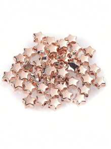 100pcs/Set Golden Color Star CCB Beads, DIY Loose Plastic Beads, Star Shape Spacer Beads For Bracelets, Necklaces, Jewelry Making