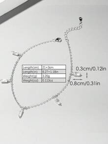 SYMFNY 1 Vòng Chân Hình Học Đính Đá Cubic Zirconia Thời Trang Dành Cho Phụ Nữ Đi Làm Hàng Ngày Ngày Lễ - Bạc - Xem 3