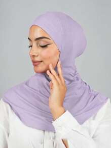 1 件女士纯色颈巾头巾，适合日常佩戴