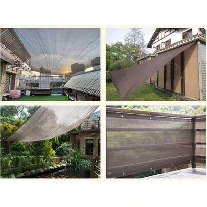 咖啡色遮阳网，透气，适用于庭院、农场、宠物屋、凉亭、露台、植物隔热网、阳台、车库、后院、游泳池、草坪、墙壁、户外活动、户外活动、隐私网、栅栏