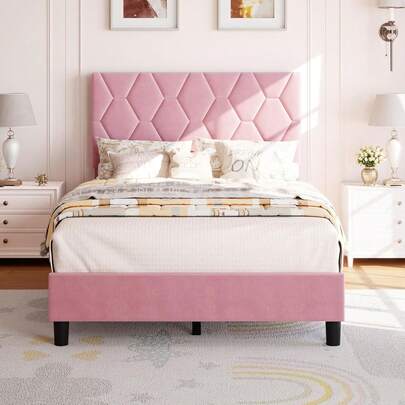 Twin Size Pink Bed …