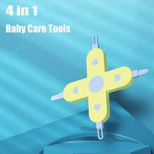 4合1婴儿鼻子、指甲、耳朵和肚脐清洁器，耳垢清除工具和婴儿鼻子清洁器指甲清洁器，多功能4合1婴儿护理工具套装 - 彩色 - 查看 1