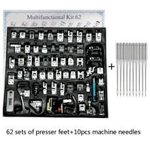 Set picioruș presor pentru mașină de cusut 11/16/32/42/48/52 buc. Compatibil cu Brother, Baby Lock, Singer, Janome și majoritatea mașinilor de cusut cu tijă joasă, Kit complet picioruș presor pentru mașină de cusut, Accesorii de cusut pentru mașini de cusut de acasă, Piese pentru mașini de cusut, Accesorii de cusut DIY