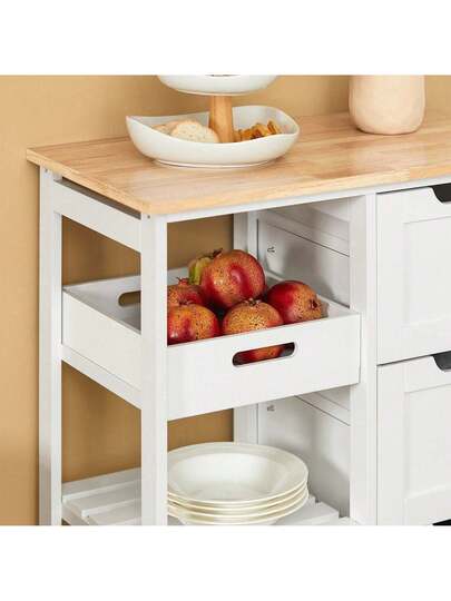 SoBuy FKW79 HG, Kitchen Trolley Cart Storage Serving Drawers Removable Tray, Grijs view 5