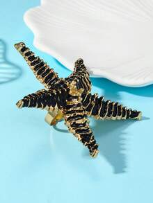 1pc Starfish Ring, Fashion Jewelry Gift For Women, Suitable For Birthday Party, Accessory For Daily Wear - starfish - View 5