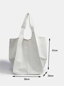 Large Capacity Soft PU Leather Tote Bag For Women, Vintage Casual Style Shoulder Handbag, Suitable For Carrying Laptop And Other Items, Patchwork Design, Minimalist High-End Style, Fits Students, Career Women, Fashionistas, Suitable For Daily Commute, Travel And School