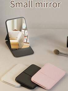 Folding Portable Makeup Mirror, Cosmetic Mirror With Stand, Travel Mirror, Beauty Supplies, Desktop Makeup Mirror,Rectangle Desktop Compact Mirror Folding Small Simple Style Makeup Mirror Travel Portable Cosmetic Touch-Up Mirror For Women Girl Gift - Makeup Mirror Travel Accessories Bag Beach Car Accessories Travel Essentials Travel Must Haves Vacation Summer Holiday Back To School