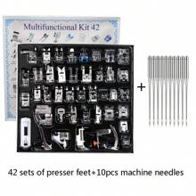 Set picioruș presor pentru mașină de cusut 11/16/32/42/48/52 buc. Compatibil cu Brother, Baby Lock, Singer, Janome și majoritatea mașinilor de cusut cu tijă joasă, Kit complet picioruș presor pentru mașină de cusut, Accesorii de cusut pentru mașini de cusut de acasă, Piese pentru mașini de cusut, Accesorii de cusut DIY