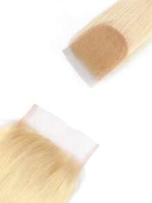 Straight 4x4 Lace Closure Blonde Brazilian Virgin Hair Lace Closure Free Part Remy Straight Human Hair Transparent Closure #613 - S613 - View 4