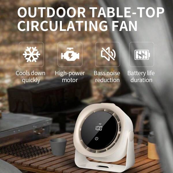 Ventilador portátil de escritorio recargable de 4000mAh, con pantalla LED táctil silenciosa, 3 velocidades, fuerte circulación de aire, ventilador de pared montado o de mesa, silencioso, fuerte viento de enfriamiento, ventilador eléctrico vertical