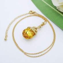 18k Gold Plated Water Drop Crystal Multicolor  Snake Pendant Necklace 16"+2"2025 - 金色 - 查看 8