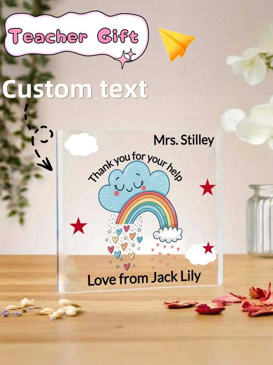 1 Peça Placa Personalizada para Professor, Presente para Ela e Ele, Presente de Apreciação ao Professor, Lembrança do Final do Semestre, Crachá de Professor Personalizado, Presente Especial para Professores, Decoração Ideal para o Escritório do Professor, Também o Melhor Presente para Professores. Presente Personalizado de Apreciação ao Professor, Adequado para Professores Femininos e Masculinos, Placa Acrílica Presente de Agradecimento ao Professor, Presente para Professor, Mentor, Assistente