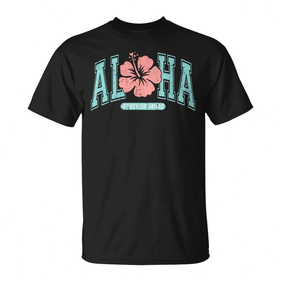 Aloha State Of Mind Summer Vation Hawa Beach Family T-Shirt - 黑色6 - 查看 1
